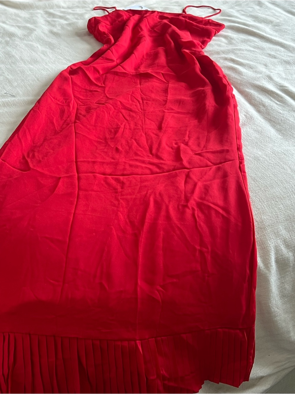COMMENSE Red Pleated Hem Maxi Dress - Picture 5 of 7